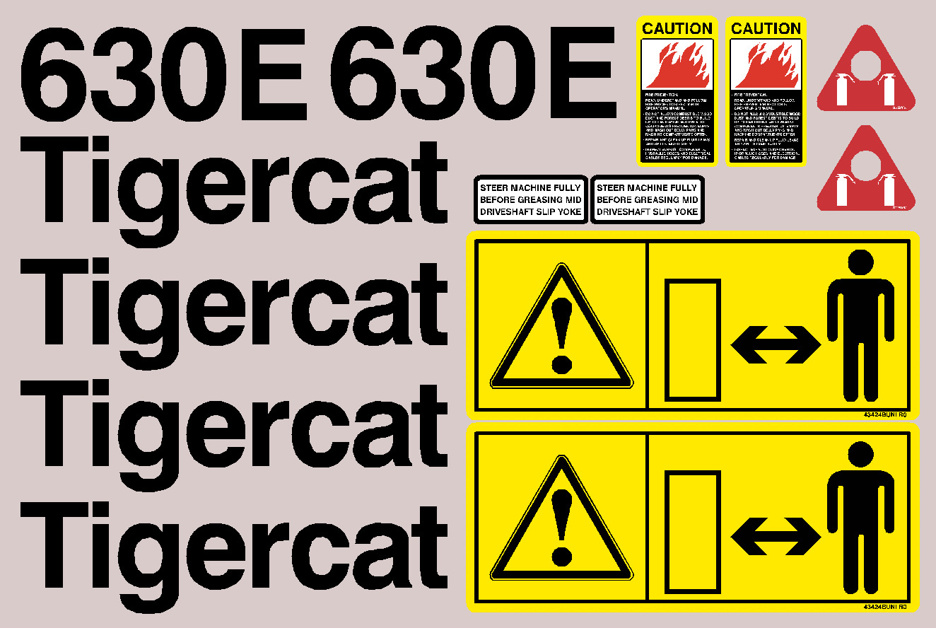 Tigercat Forestry 630E Decal Packages