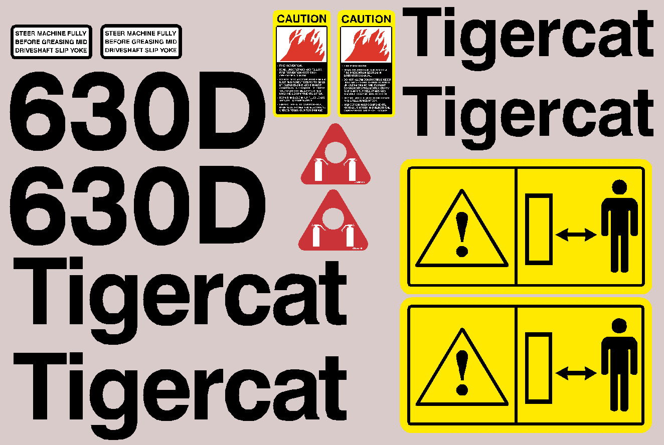 Tigercat Forestry 630D Decal Packages