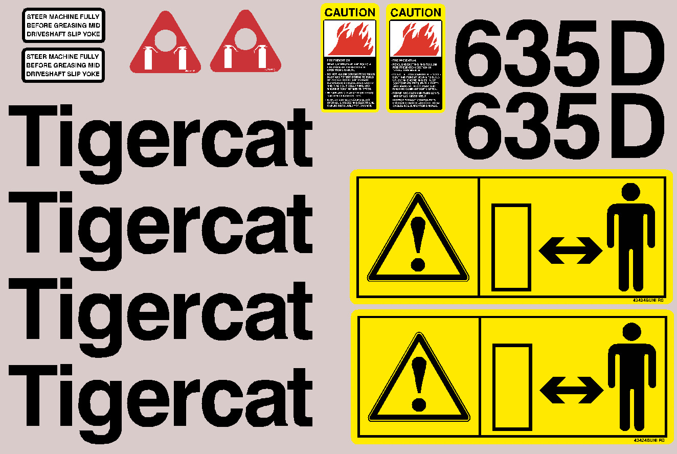 Tigercat Forestry 635D Decal Packages