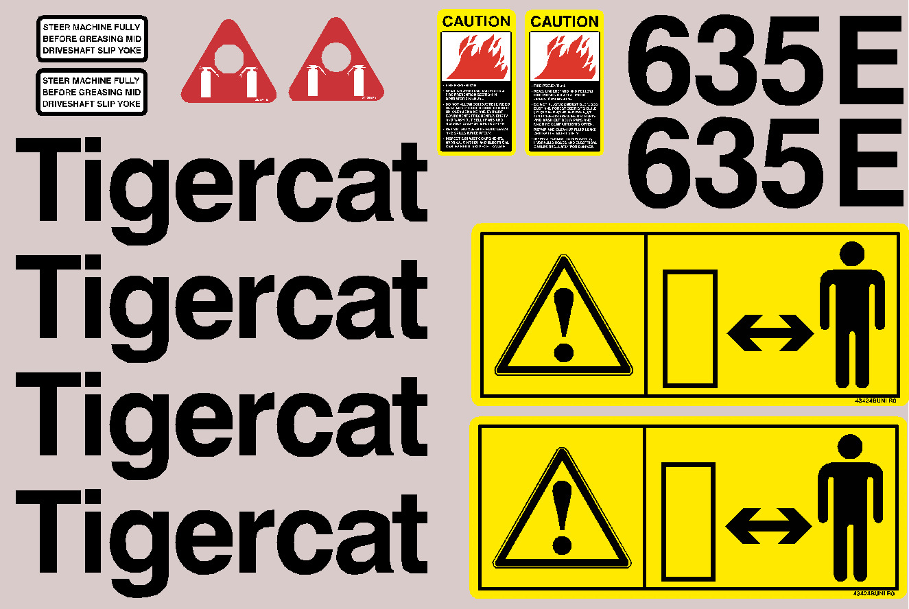 Tigercat Forestry 635E Decal Packages