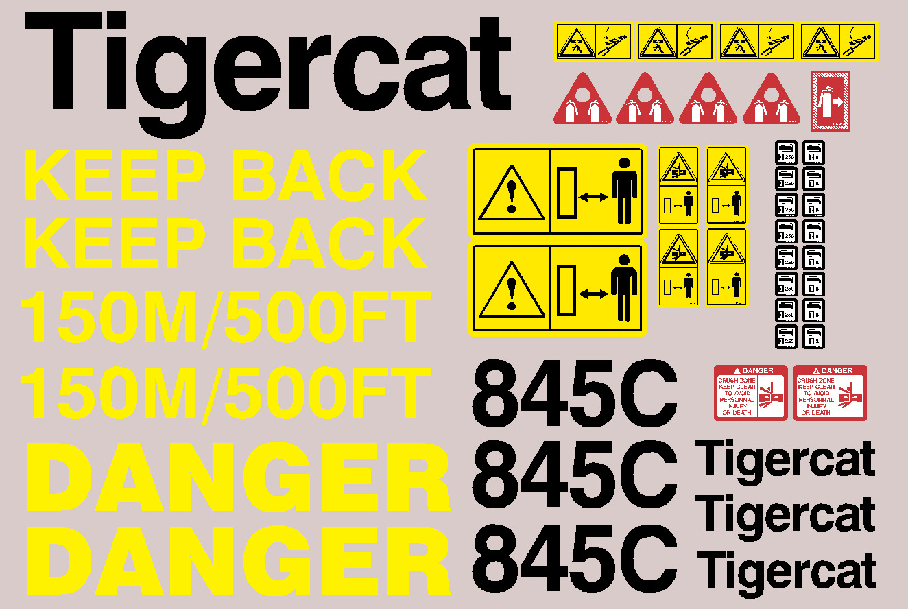 Tigercat Forestry 845C Decal Packages