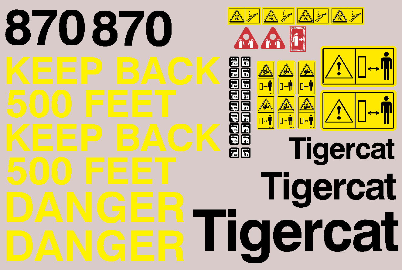 Tigercat Forestry 870 Decal Packages