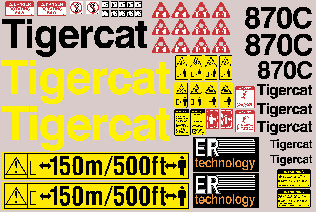 Tigercat Forestry 870C Decal Packages