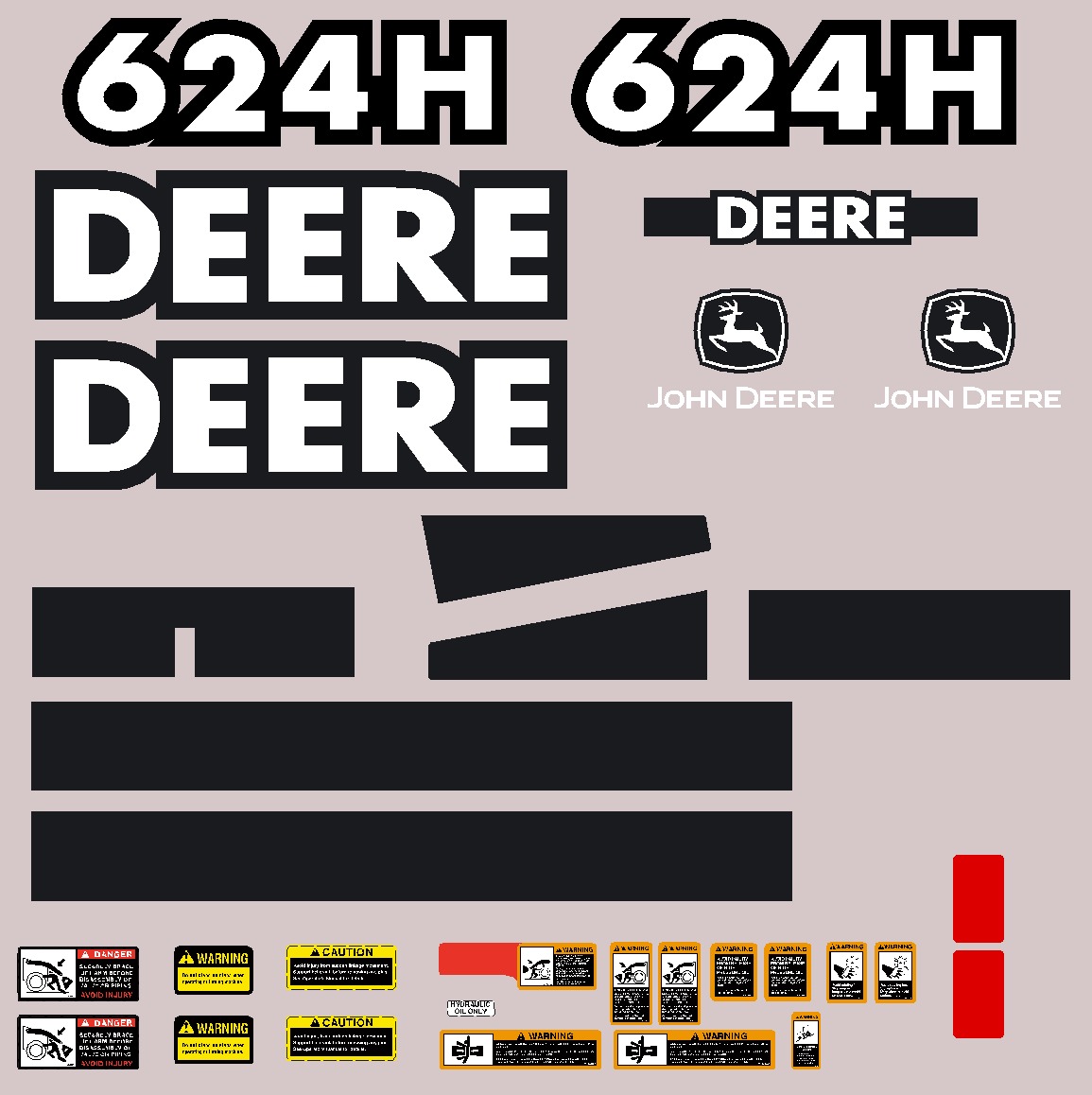 Deere Wheel Loaders 624H Decal Packages