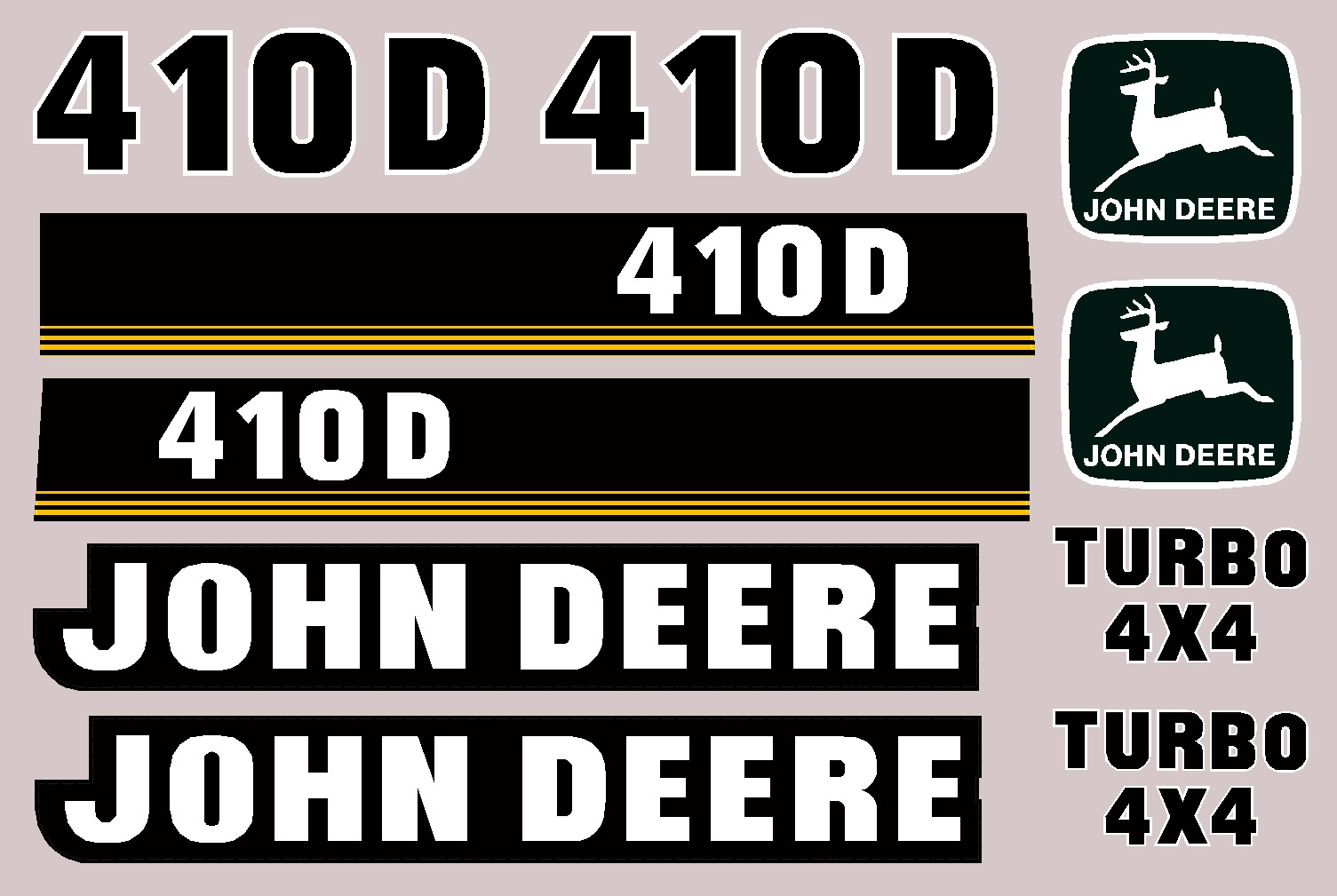 Deere Backhoe Loaders 410D Decal Packages