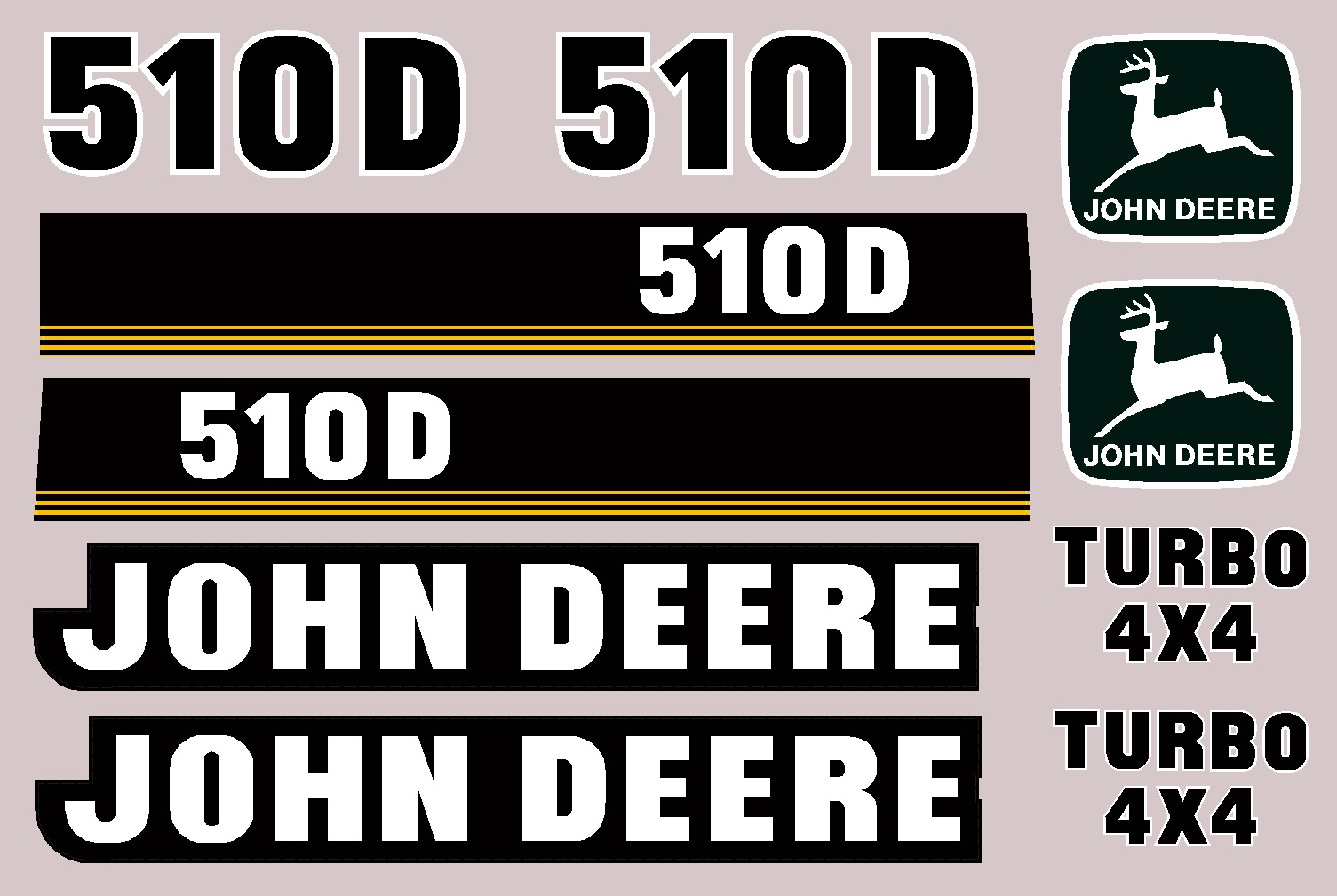 Deere Backhoe Loaders 510D Decal Packages