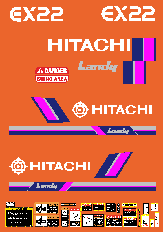 Hitachi Excavators EX22-1 Decal Packages