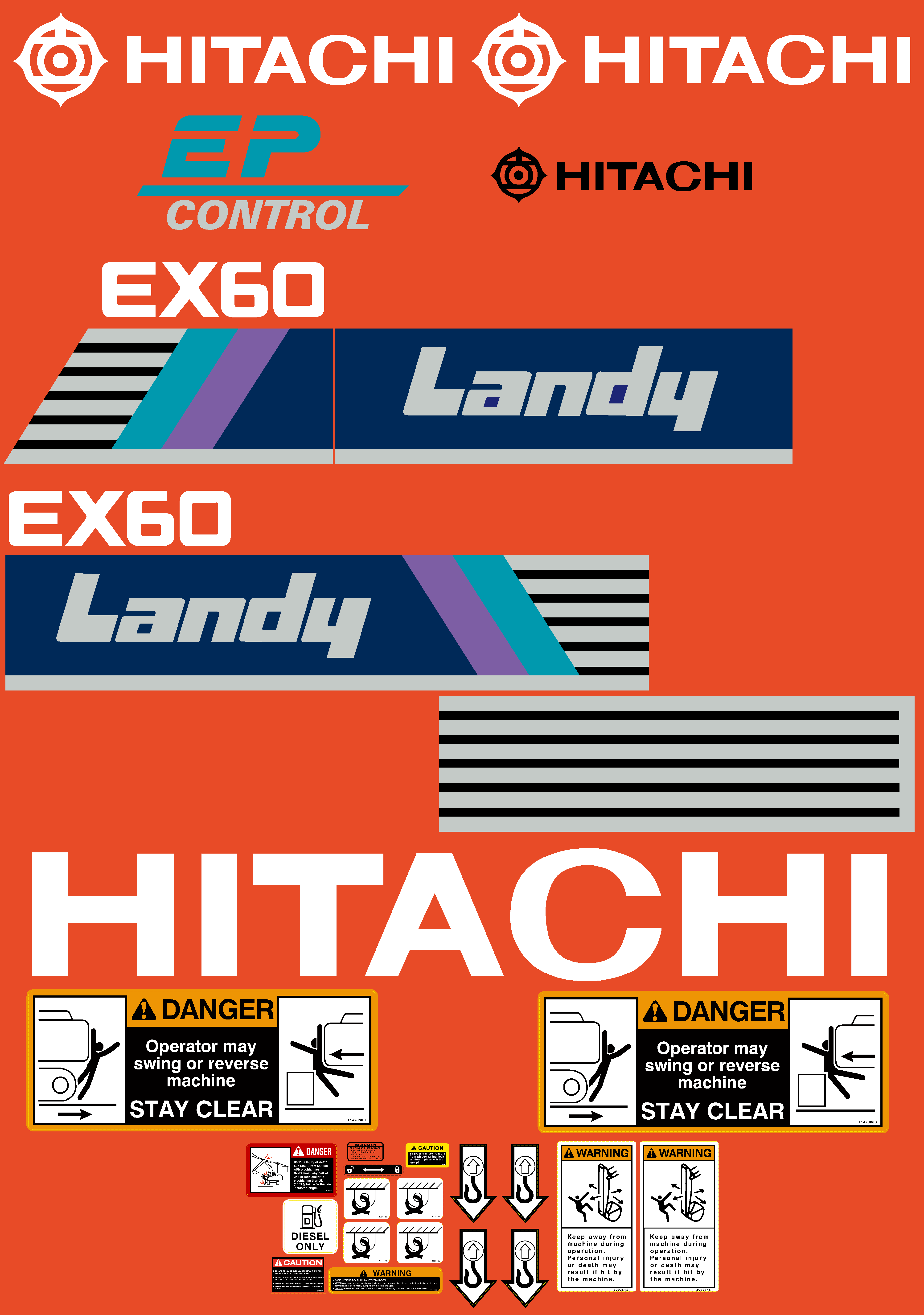 Hitachi Excavators EX60-1 Decal Packages