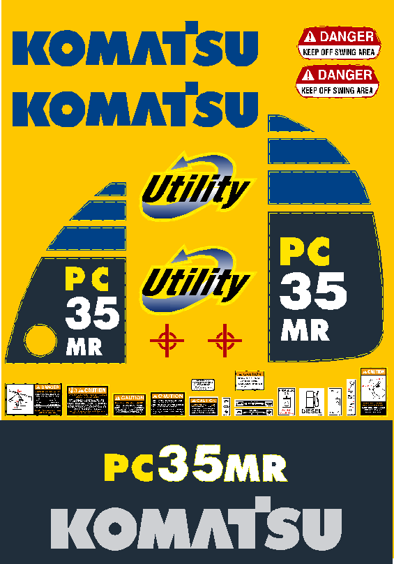 Komatsu Excavator PC35MR-3 Decal Packages