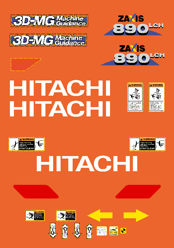 Hitachi Excavators ZAXIS 890LC-6 Decal Packages