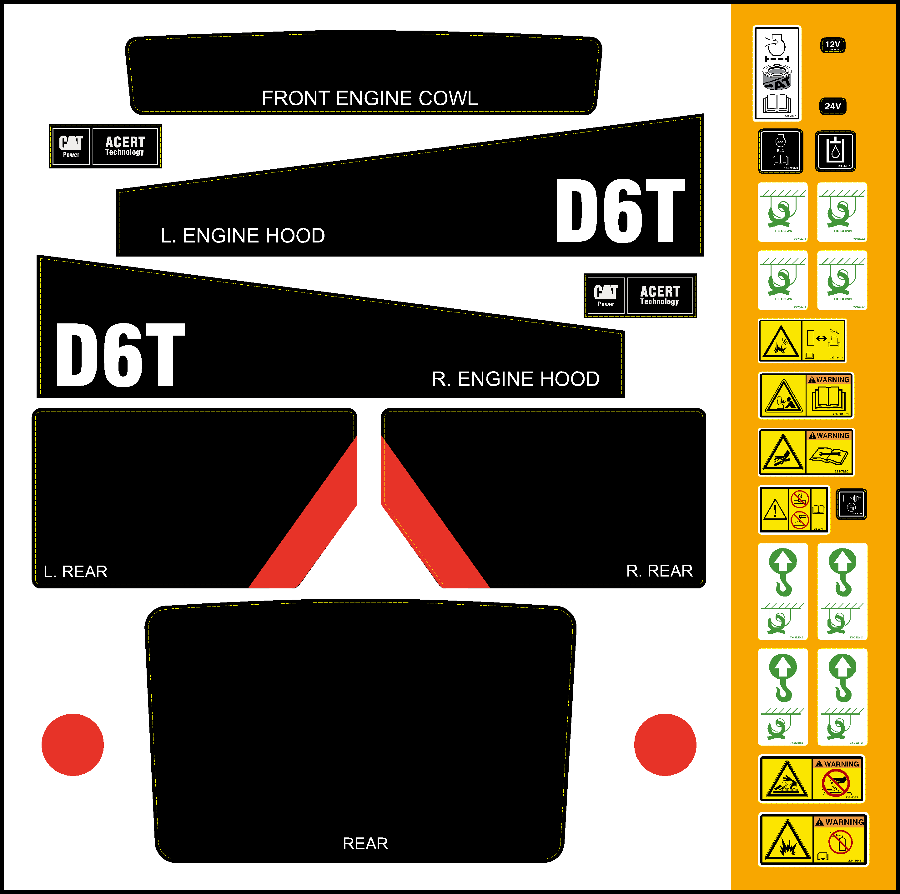 Cat Track Dozers D6T Decal Packages