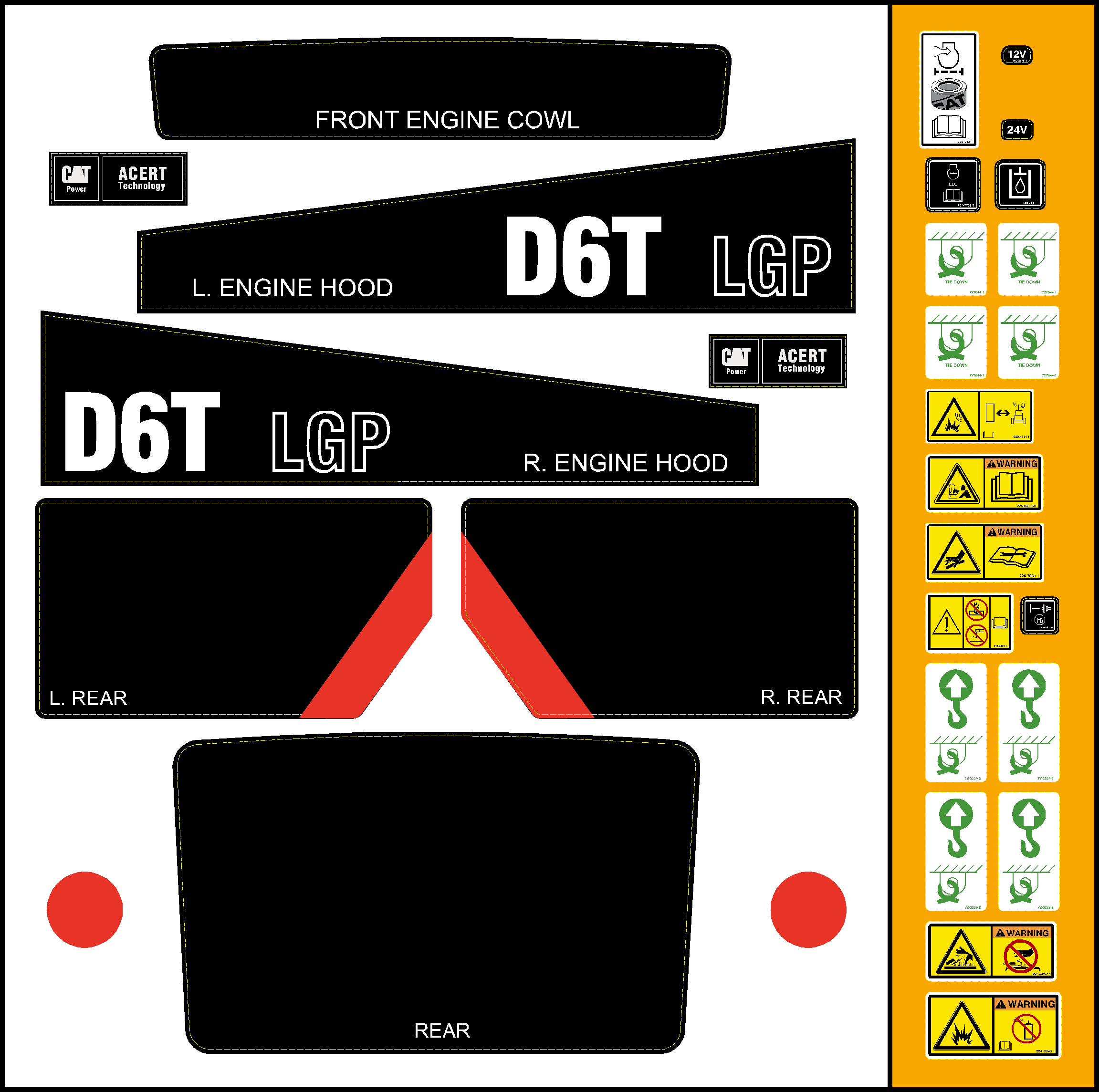 Cat Track Dozers D6T LGP Decal Packages