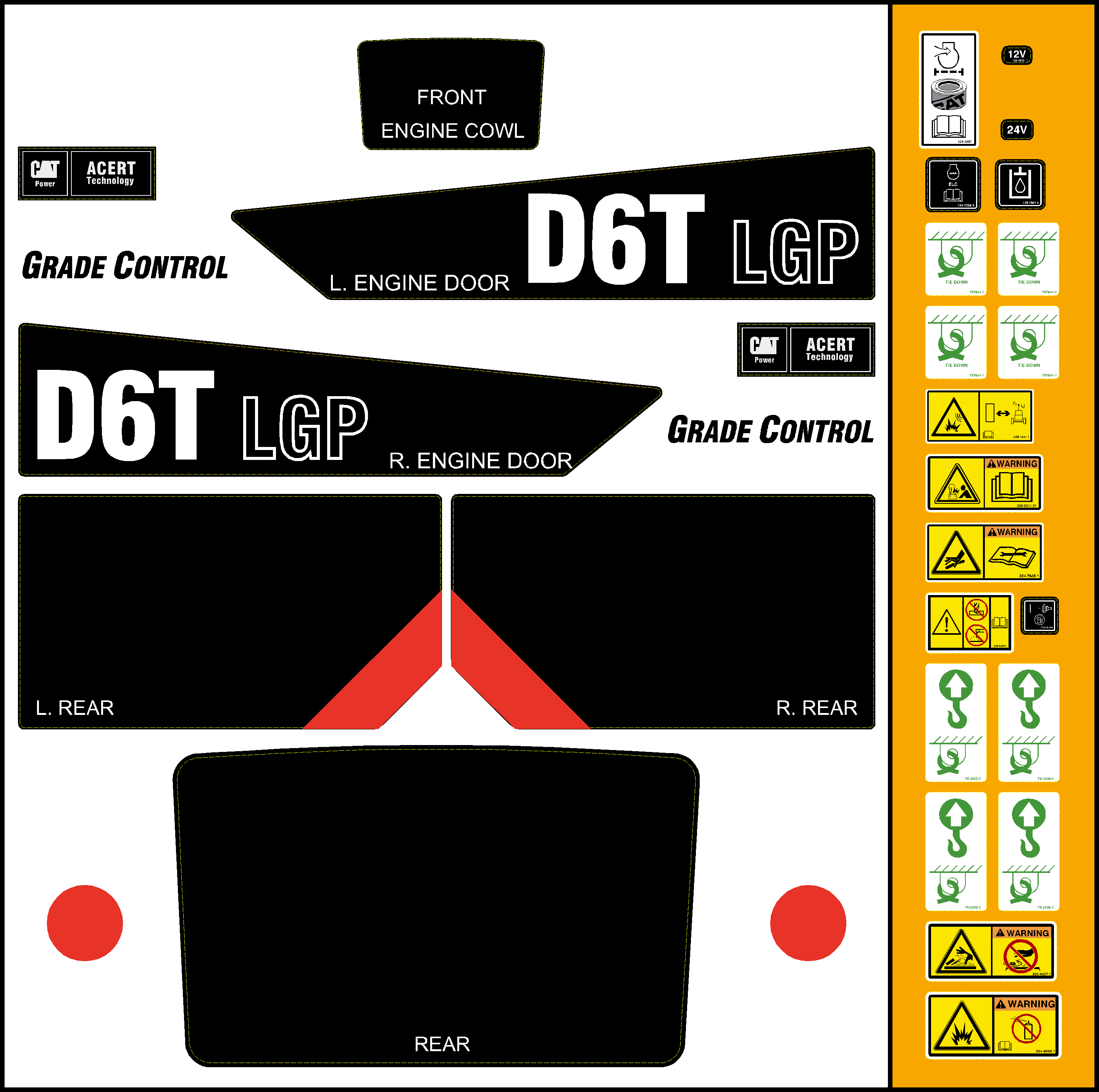 Cat Track Dozers D6T LGP Decal Packages