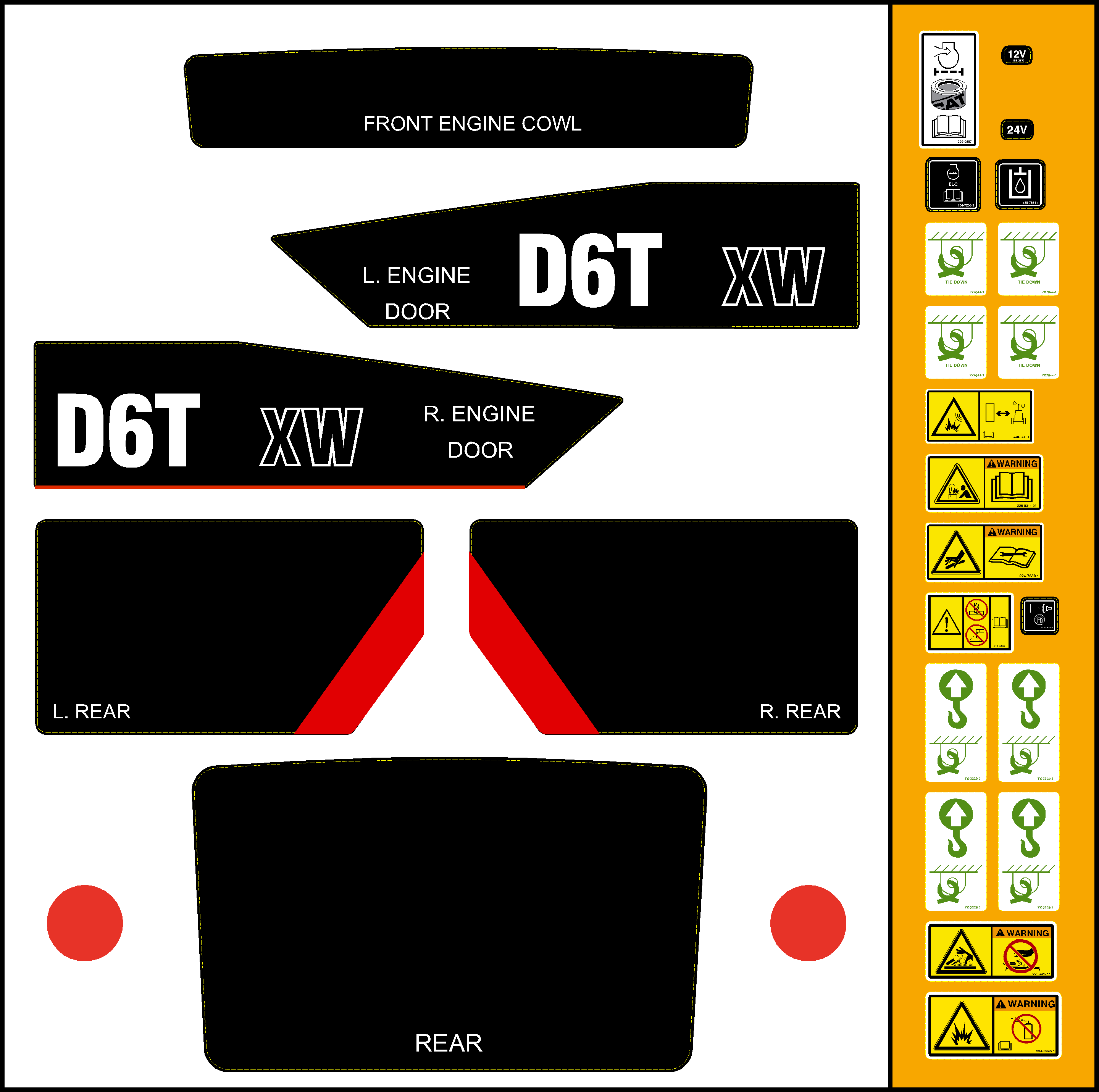 Cat Track Dozers D6T XW Decal Packages