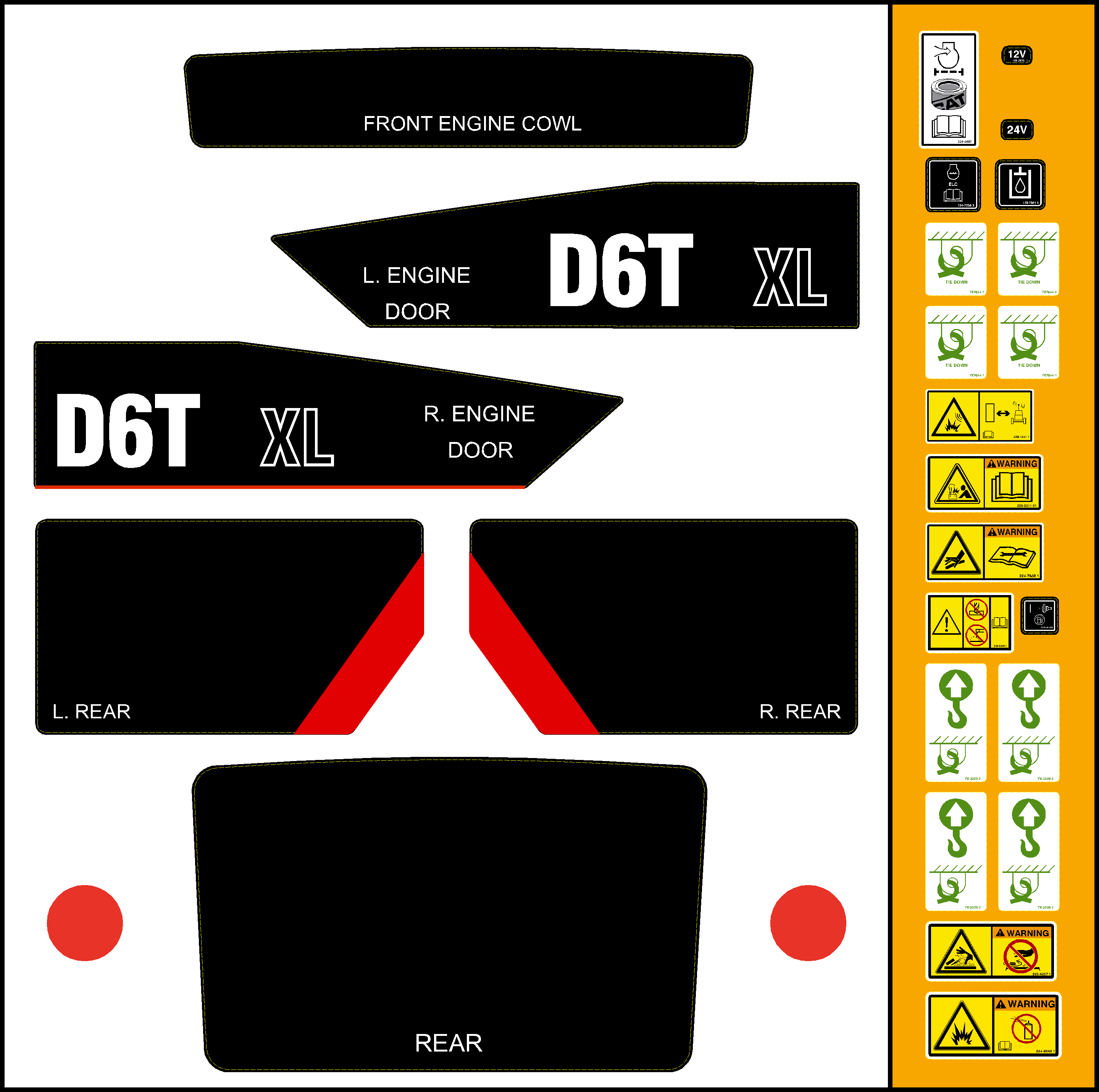 Cat Track Dozers D6T XL Decal Packages