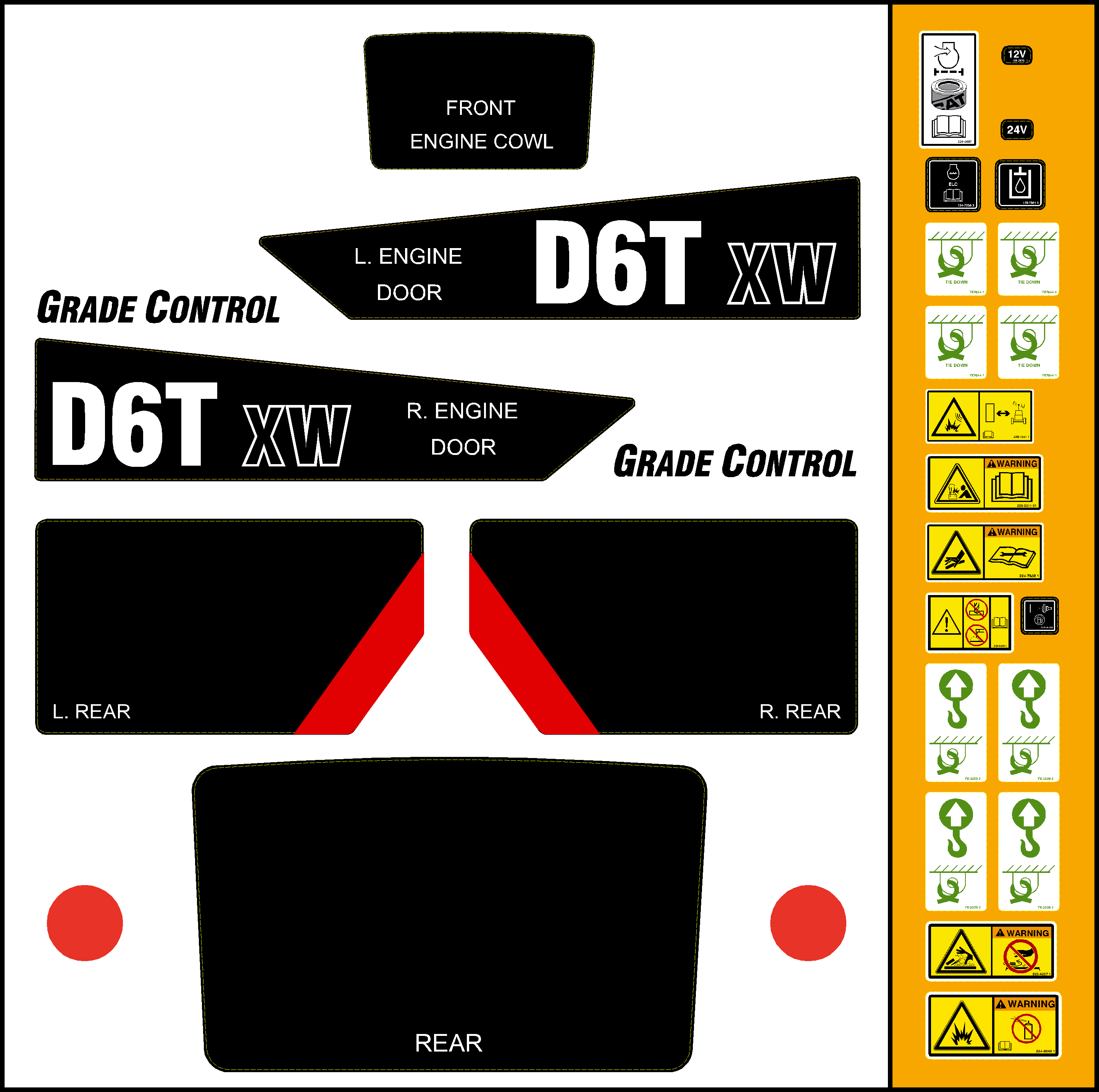 Cat Track Dozers D6T XW Decal Packages