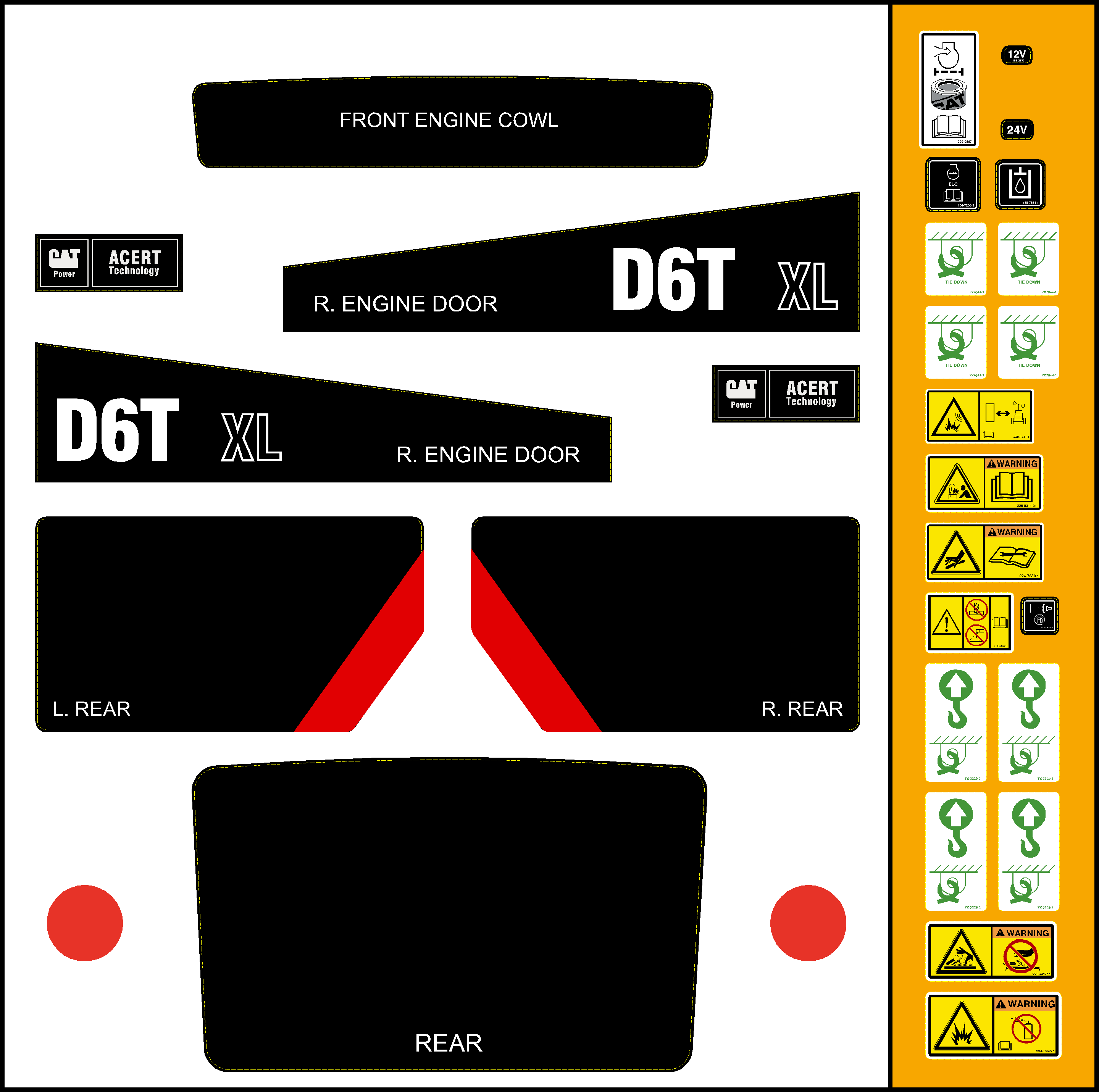 Cat Track Dozers D6T XL Decal Packages