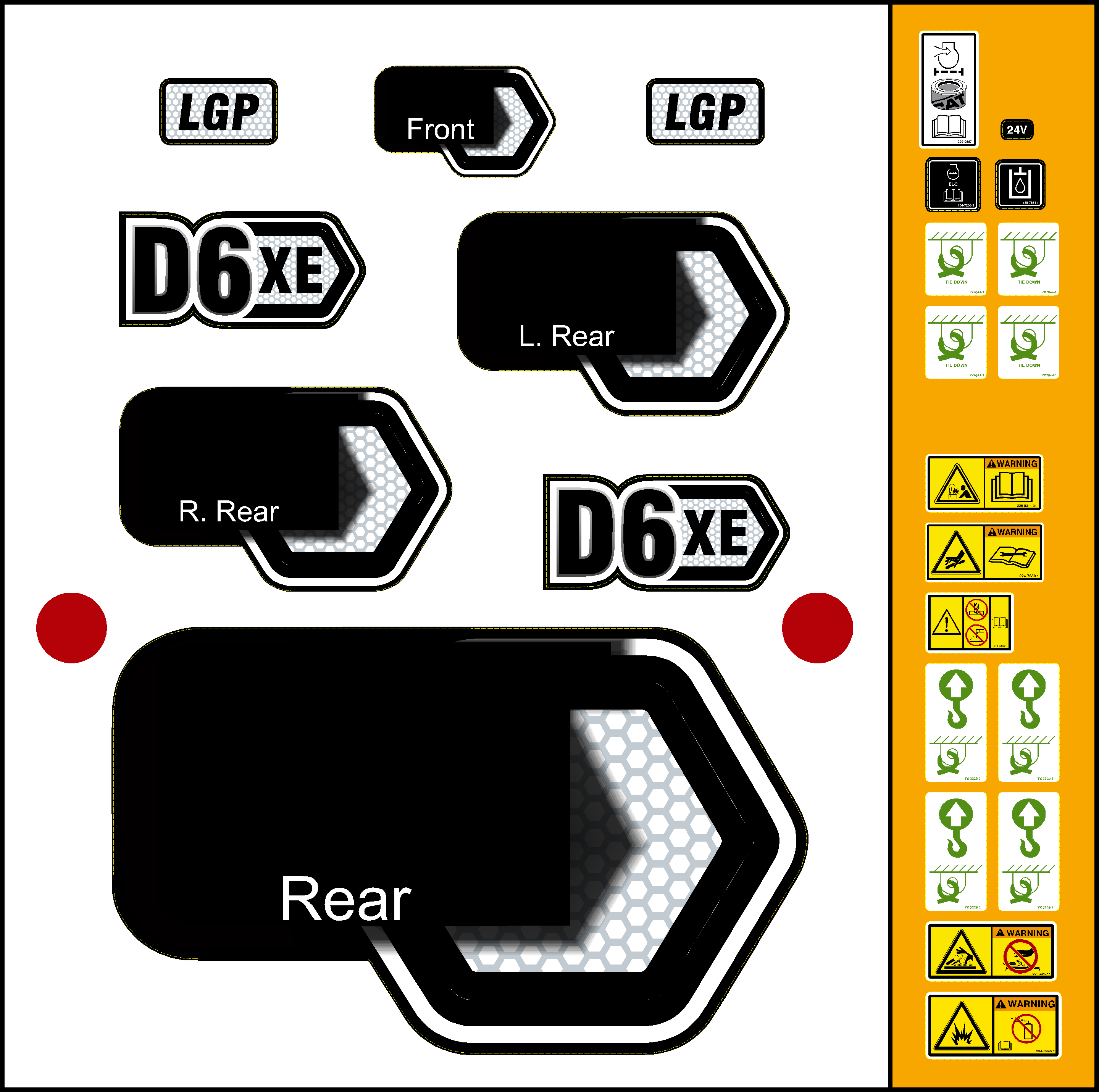 Cat Track Dozers D6 XE Decal Packages