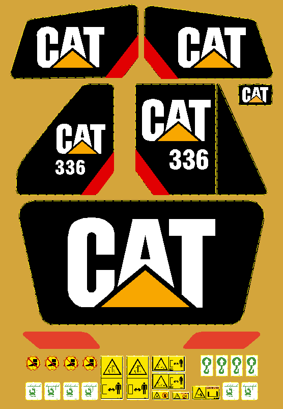 Cat Excavator 336 Decal Packages