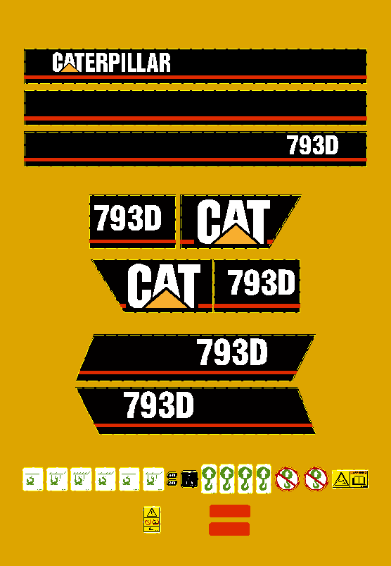 Cat Off Highway Truck 793D Decal Packages