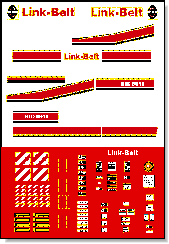 Link Belt Crane HTC 8640 Decal Packages