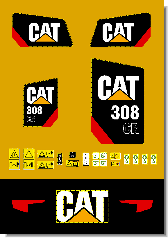 Cat Excavator 308 Decal Packages