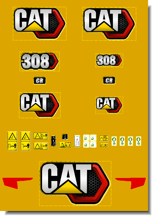 Cat Excavator 308 Decal Packages