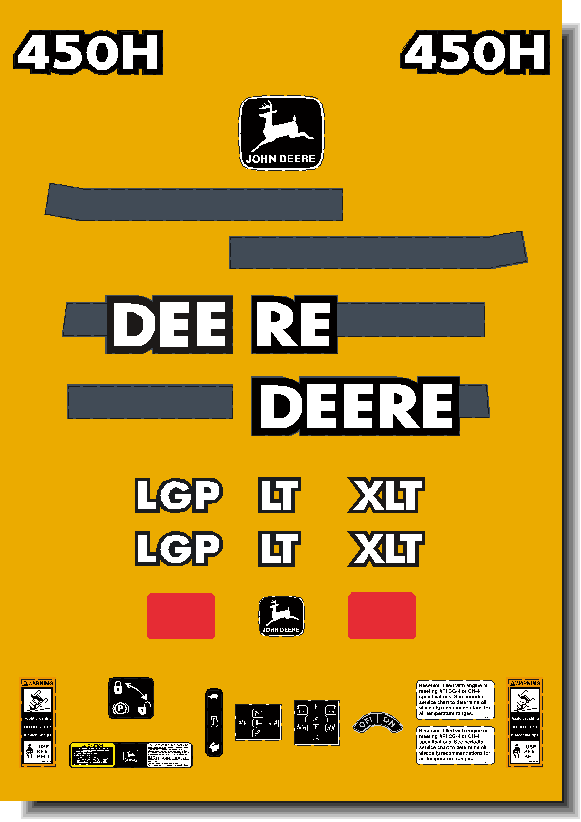 Deere Track Dozers 450H Decal Packages