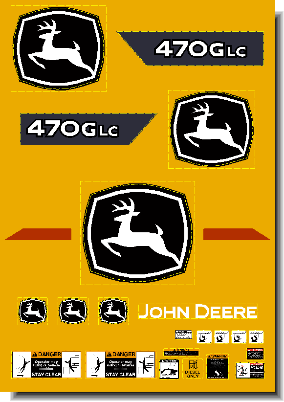 Deere Excavators 470G LC Decal Packages