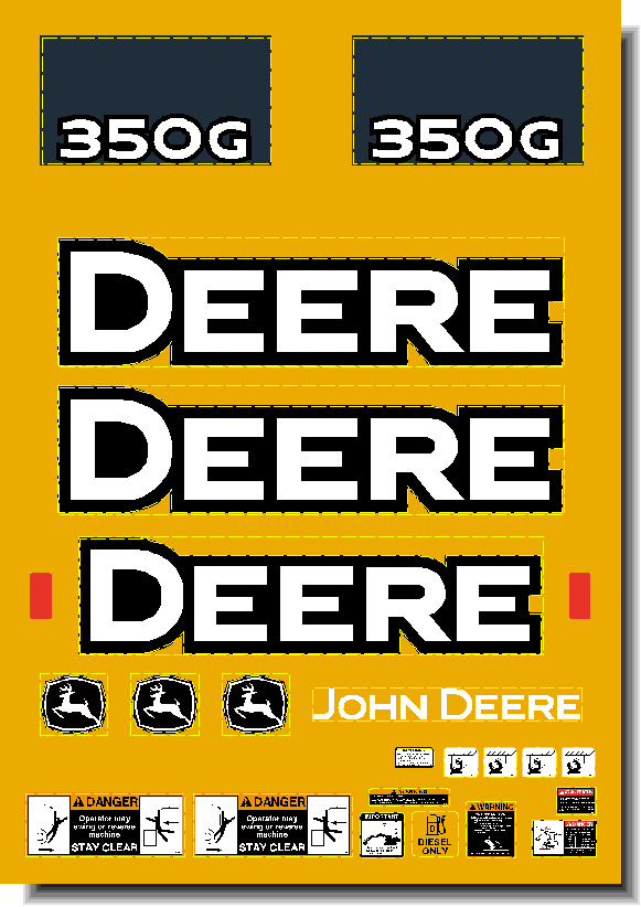 Deere Excavators 350G LC Decal Packages