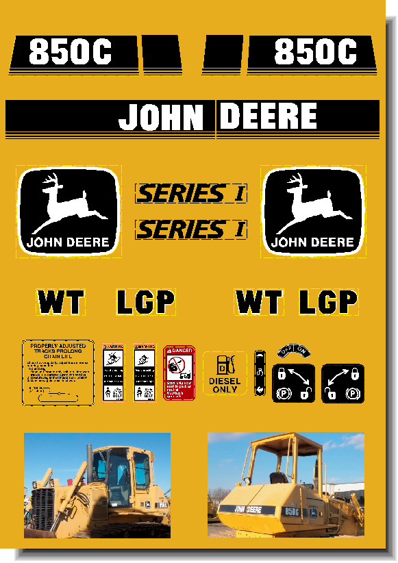 Deere Track Dozers 850C Decal Packages