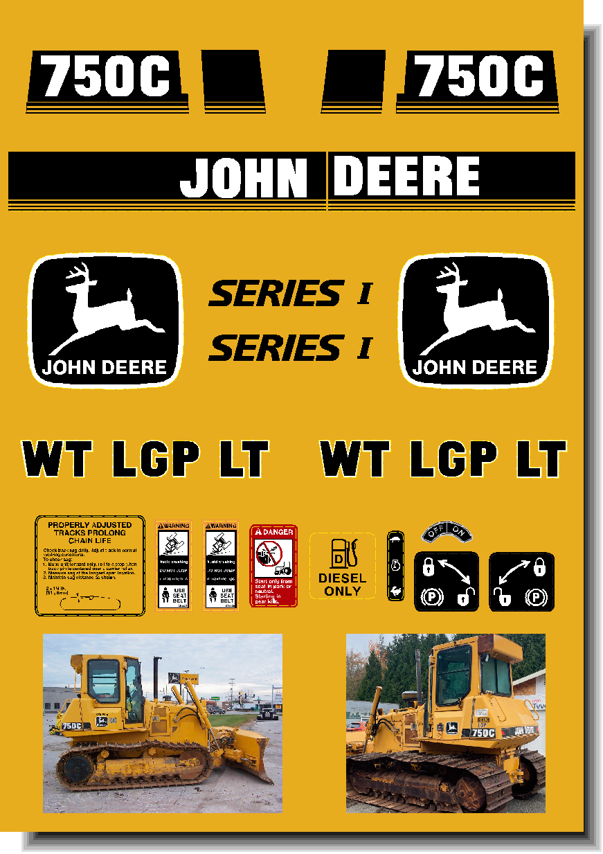 Deere Track Dozers 750C Decal Packages