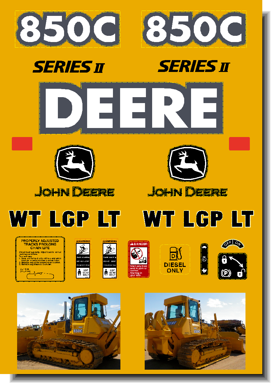 Deere Track Dozers 850C II Decal Packages