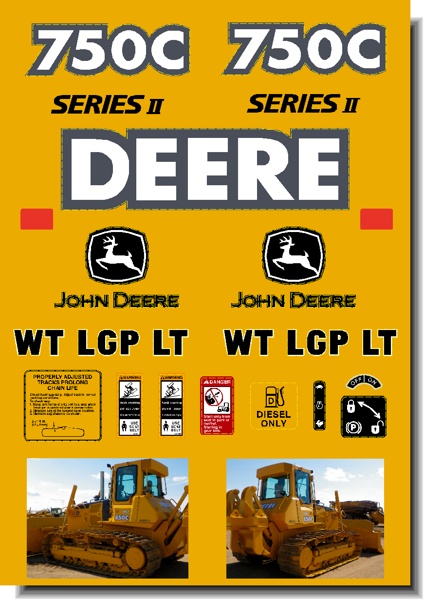 Deere Track Dozers 750C II Decal Packages