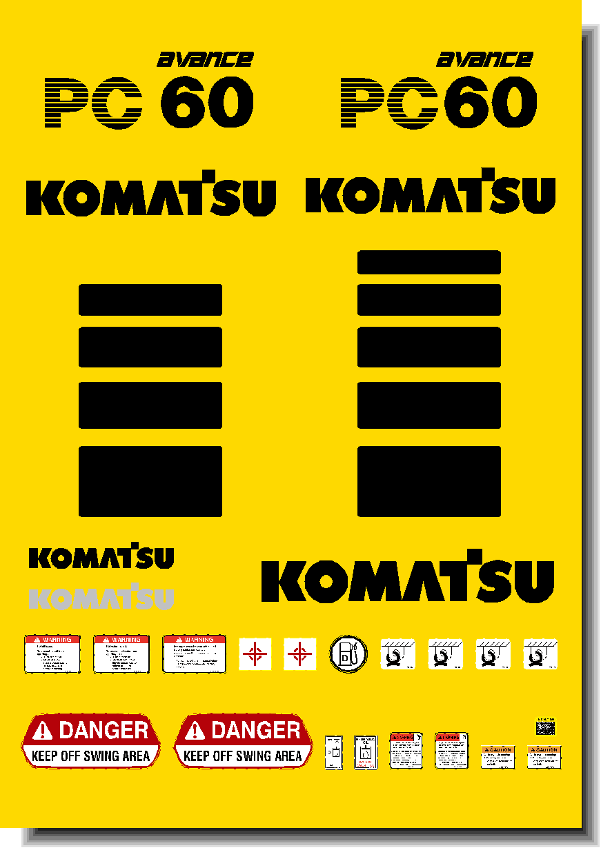 Komatsu Excavator PC60-7 Decal Packages