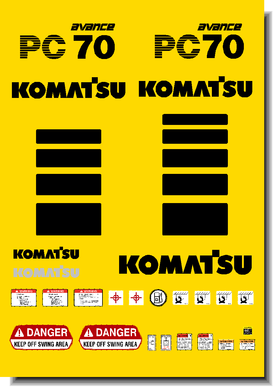Komatsu Excavator PC70-7 Decal Packages