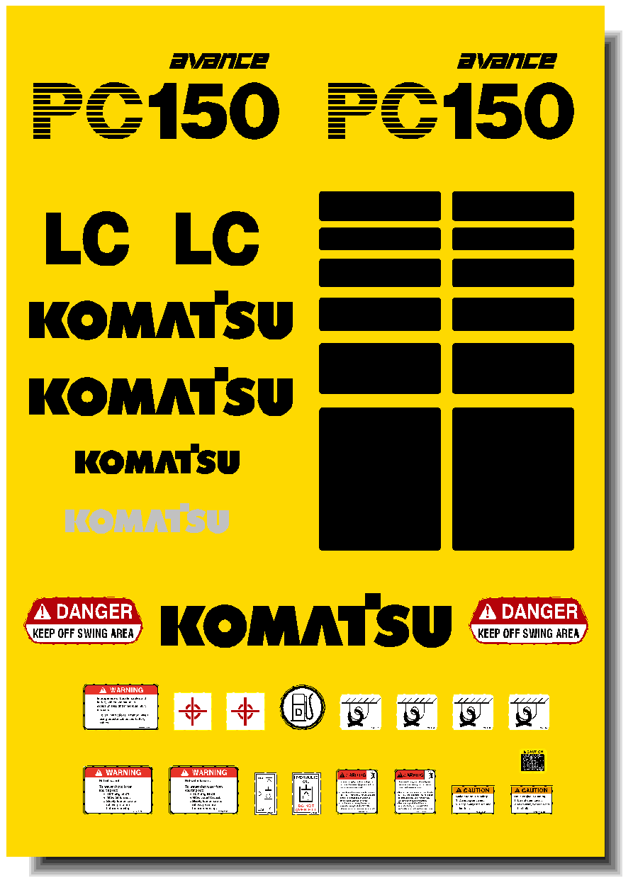 Komatsu Excavator PC150-6 Decal Packages