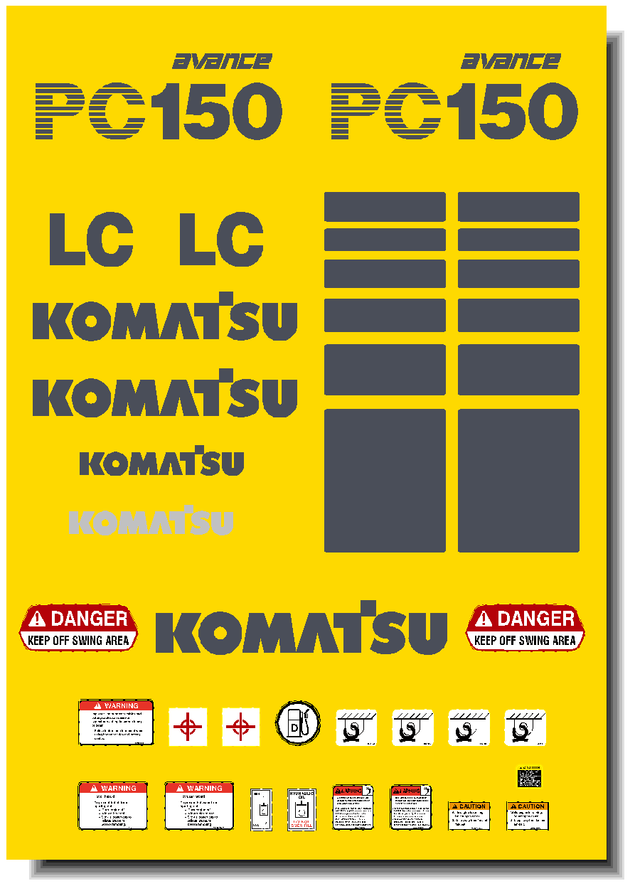 Komatsu Excavator PC150-6 Decal Packages