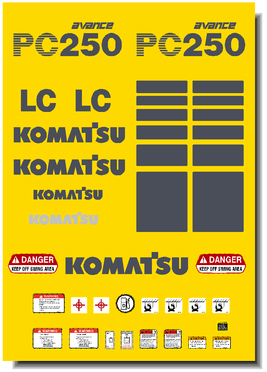 Komatsu Excavator PC250-6 Decal Packages