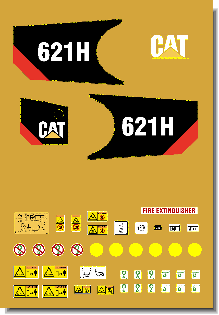 Cat Scraper 621H Decal Packages