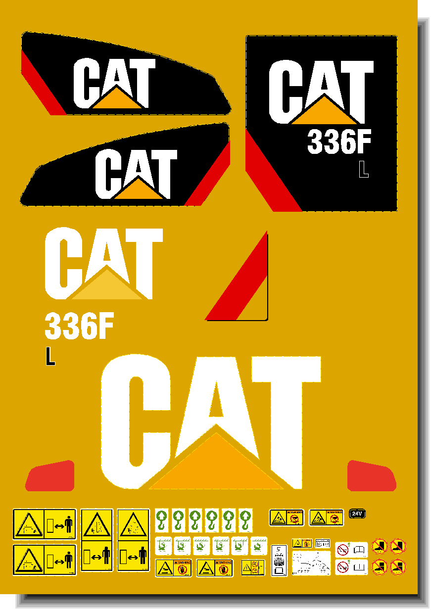 Cat Excavator 336F L Decal Packages