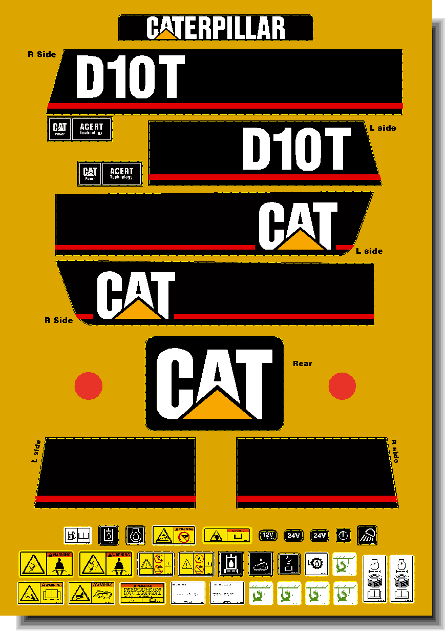 Cat Track Dozers D10T Decal Packages