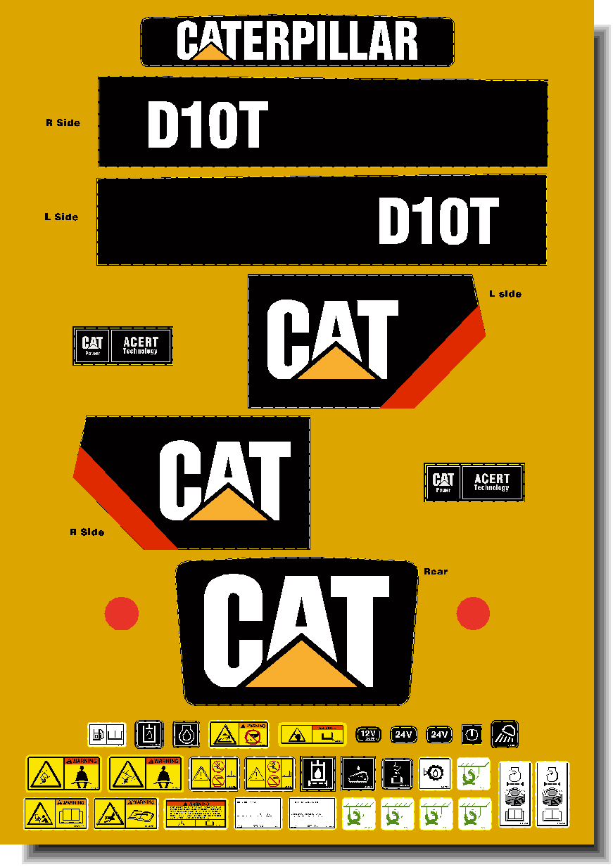 Cat Track Dozers D10T Decal Packages