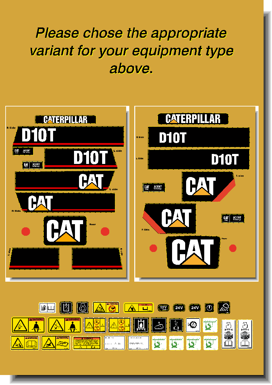 Cat Track Dozers D10T Decal Packages