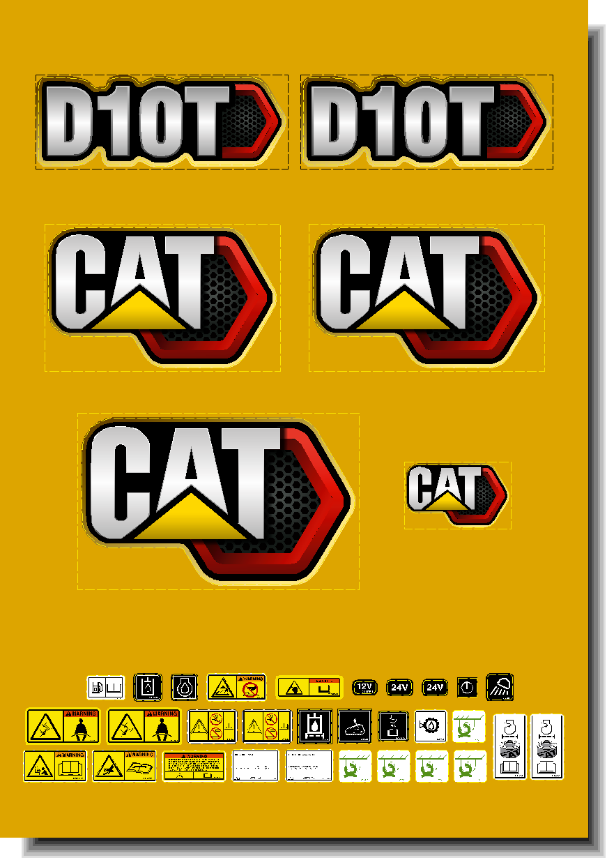 Cat Track Dozers D10T Decal Packages