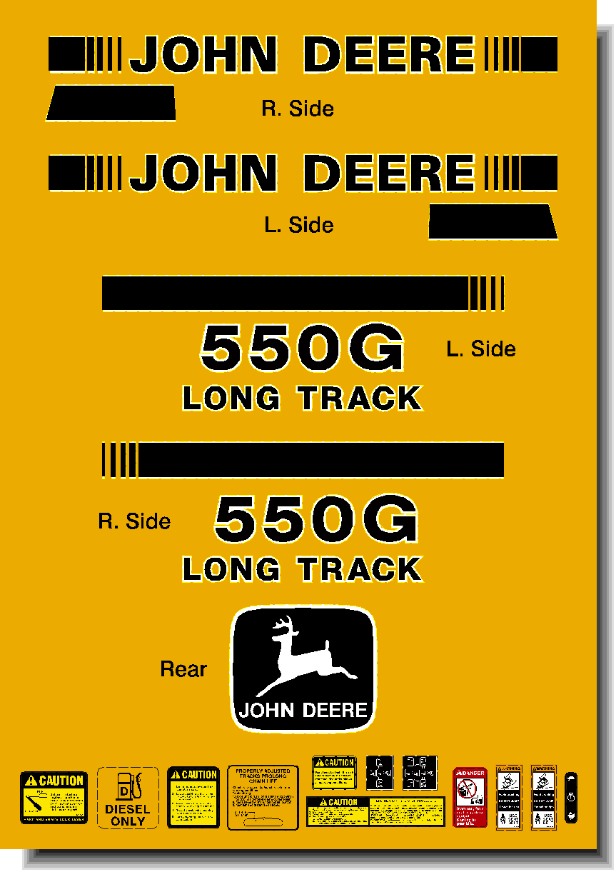 Deere Track Dozers 550G Decal Packages