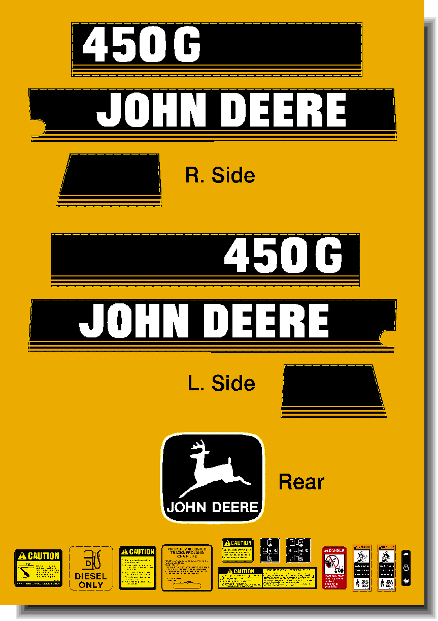 Deere Track Dozers 450G Decal Packages