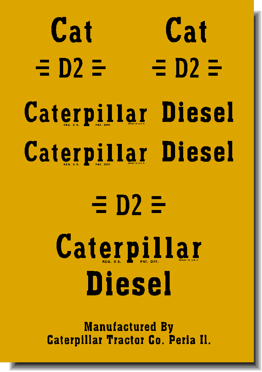 Cat Track Dozers D2 Decal Packages