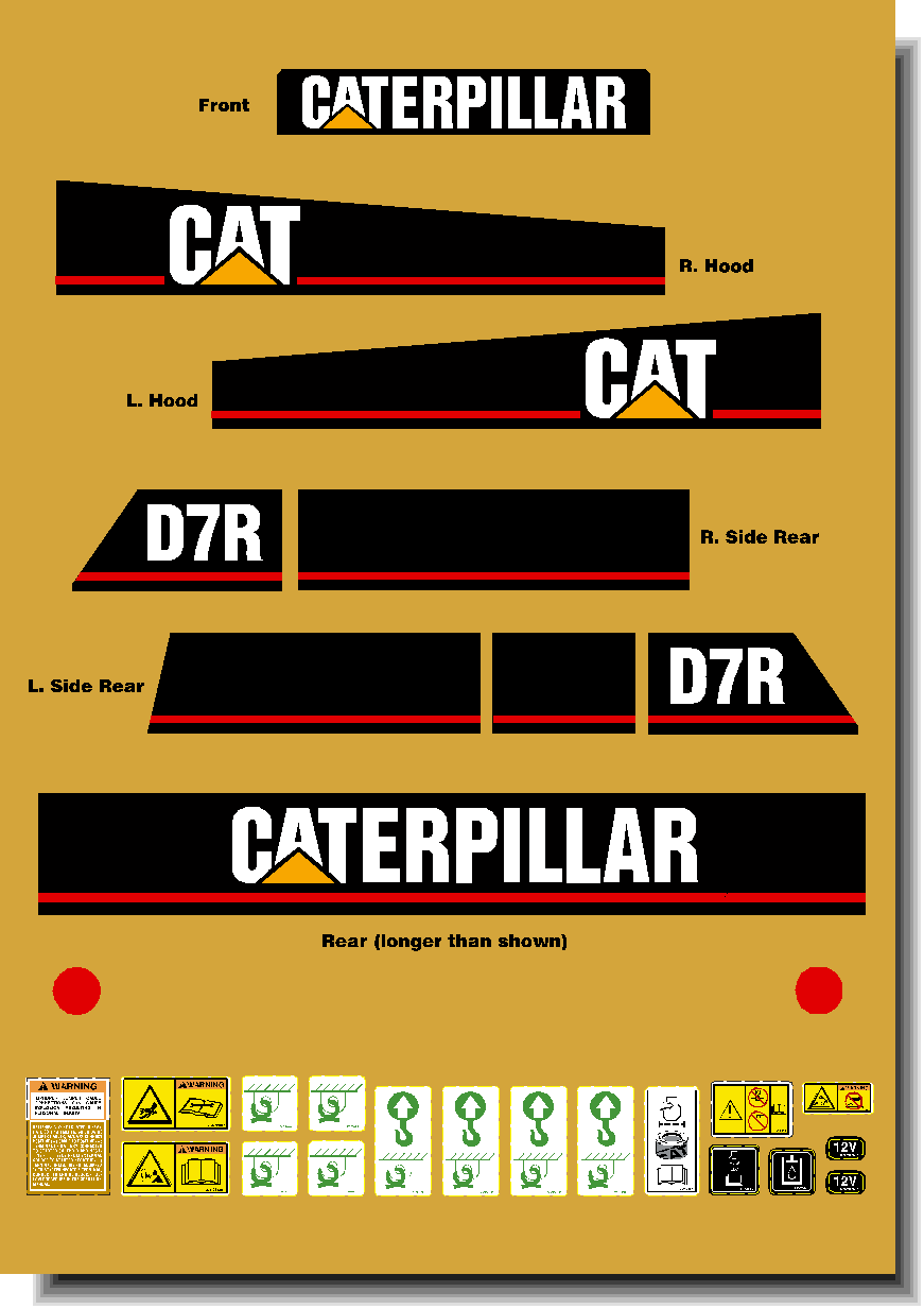 Cat Track Dozers D7R Decal Packages