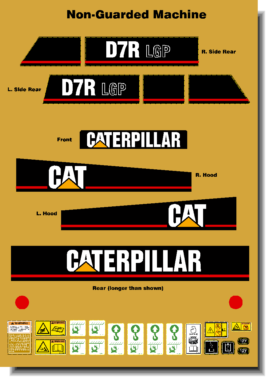 Cat Track Dozers D7R Decal Packages